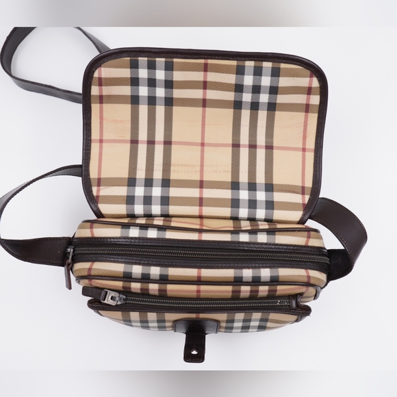 (MT56) Vintage Burberry Brown Nova Check Crossbody Bag  With Matching Wallet - Picture 8 of 16